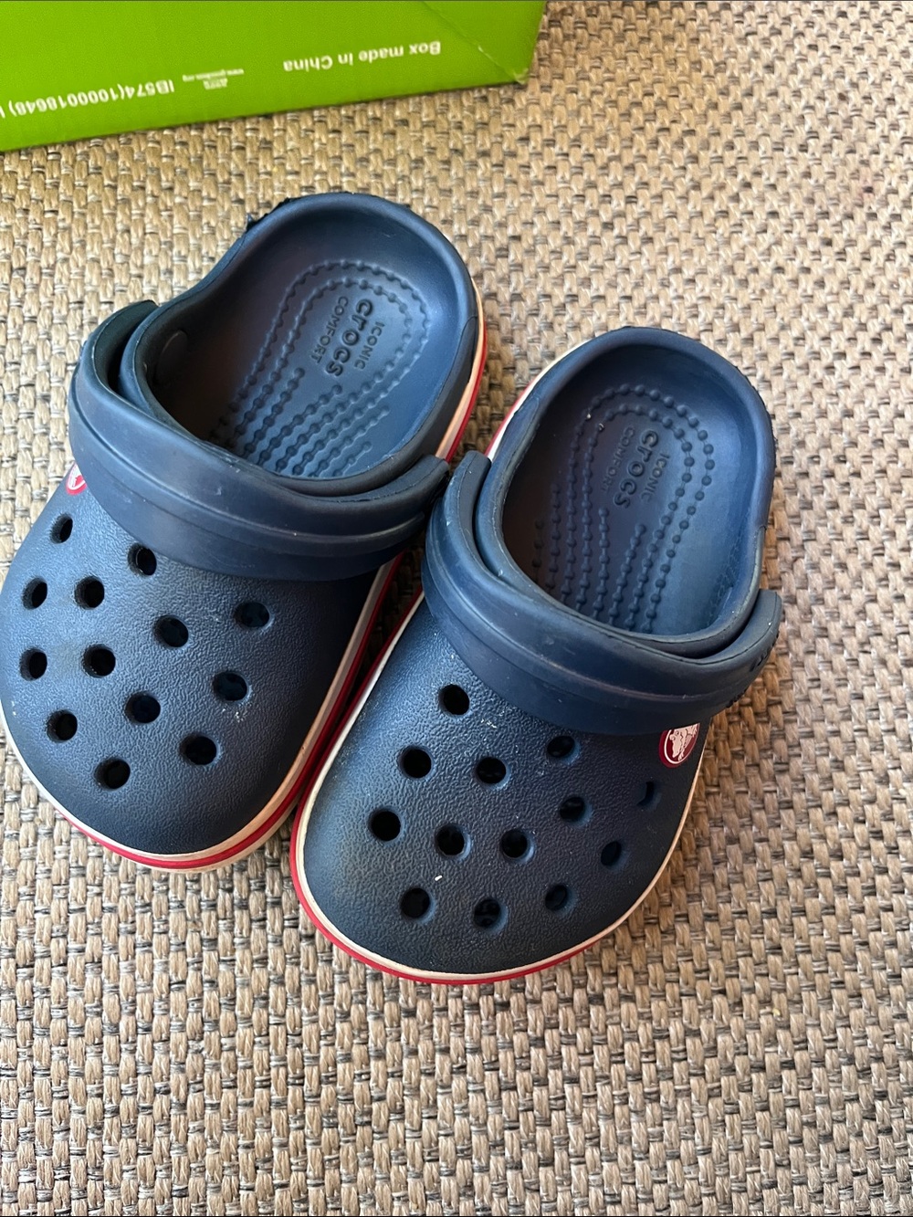 CROCS Kids Navy and Red Trim Classic Clog